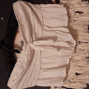 EUC AEO lace bandeau crop top size small anti slip band